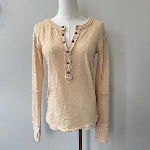 We The Free (Free People) Cotton Henley Long Sleeve – Size XS